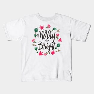 Merry and Bright, Holidays, Christmas Kids T-Shirt